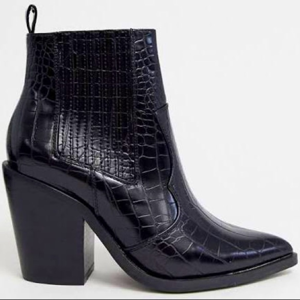 ASOS western ankle black boots